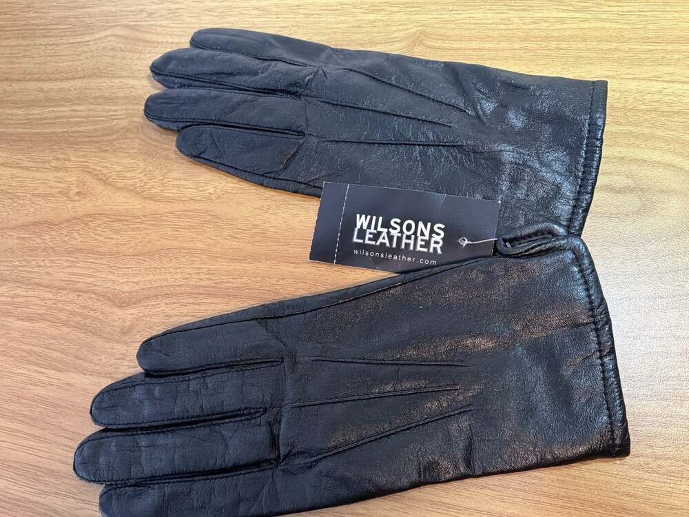 Clothing Womens Winter Gloves Leather Black Fleece Lined Thinsulate Wilsons Med.